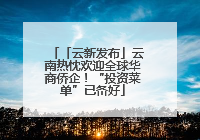 「云新发布」云南热忱欢迎全球华商侨企！“投资菜单”已备好