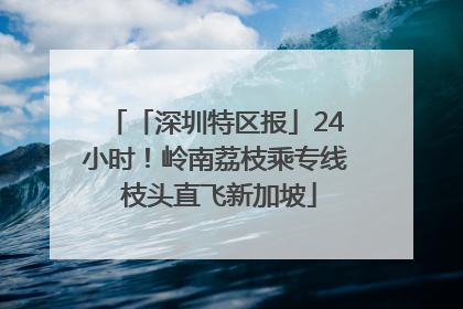 「深圳特区报」24小时！岭南荔枝乘专线 枝头直飞新加坡
