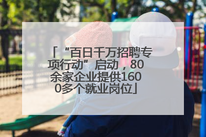 “百日千万招聘专项行动”启动，80余家企业提供1600多个就业岗位
