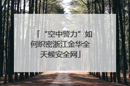 “空中警力”如何织密浙江金华全天候安全网