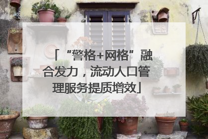 “警格+网格”融合发力，流动人口管理服务提质增效