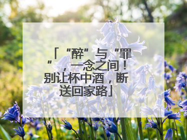 “醉”与“罪”，一念之间！别让杯中酒，断送回家路