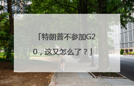 特朗普不参加G20，这又怎么了？
