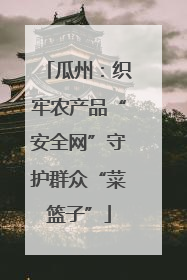 瓜州：织牢农产品“安全网”守护群众“菜篮子”