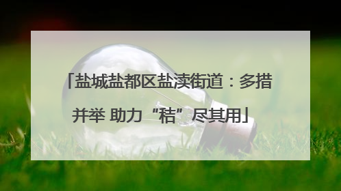 盐城盐都区盐渎街道：多措并举 助力“秸”尽其用