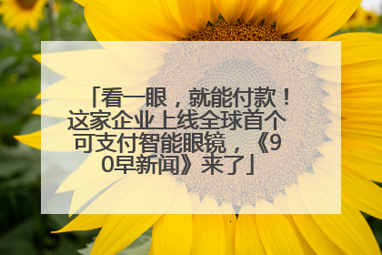 看一眼，就能付款！这家企业上线全球首个可支付智能眼镜，《90早新闻》来了