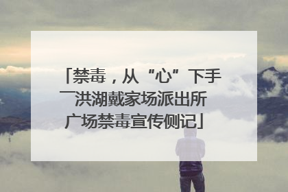 禁毒，从“心”下手――洪湖戴家场派出所广场禁毒宣传侧记
