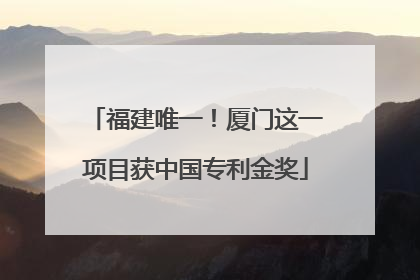 福建唯一！厦门这一项目获中国专利金奖