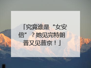 究竟谁是“女安倍”？她见完特朗普又见普京！