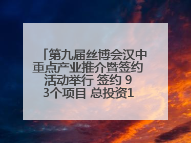 第九届丝博会汉中重点产业推介暨签约活动举行 签约 93个项目 总投资132.23 亿元