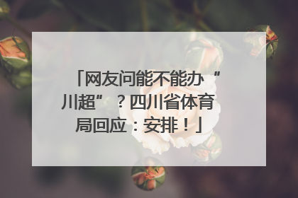 网友问能不能办“川超”?四川省体育局回应:安排!