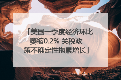 美国一季度经济环比萎缩0.2% 关税政策不确定性拖累增长