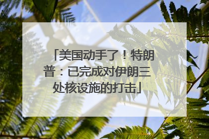 美国动手了！特朗普：已完成对伊朗三处核设施的打击