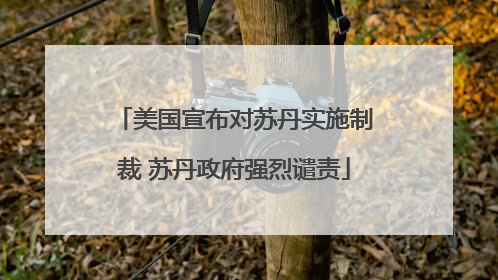 美国宣布对苏丹实施制裁 苏丹政府强烈谴责