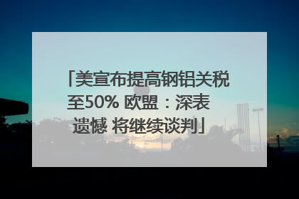 美宣布提高钢铝关税至50% 欧盟：深表遗憾 将继续谈判