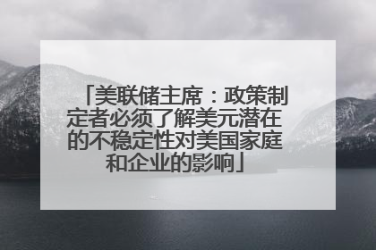 美联储主席：政策制定者必须了解美元潜在的不稳定性对美国家庭和企业的影响
