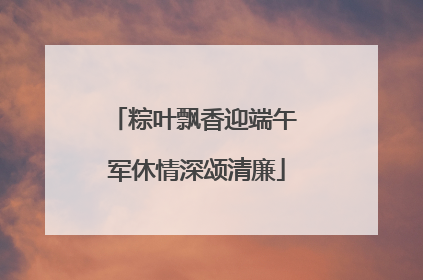 粽叶飘香迎端午 军休情深颂清廉