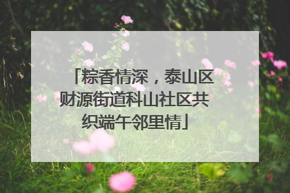 粽香情深，泰山区财源街道科山社区共织端午邻里情