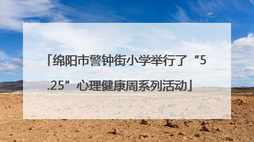 绵阳市警钟街小学举行了“5.25”心理健康周系列活动