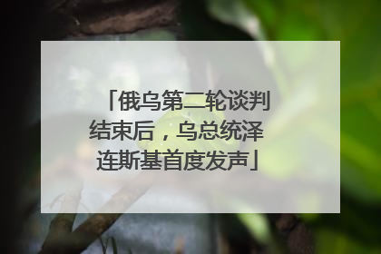 俄乌第二轮谈判结束后，乌总统泽连斯基首度发声