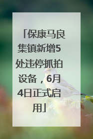 保康马良集镇新增5处违停抓拍设备，6月4日正式启用