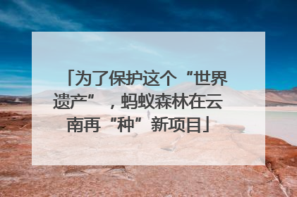为了保护这个“世界遗产”，蚂蚁森林在云南再“种”新项目