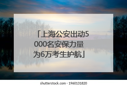 上海公安出动5000名安保力量为6万考生护航