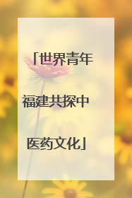 世界青年福建共探中医药文化