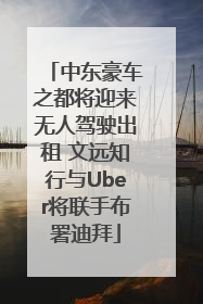 中东豪车之都将迎来无人驾驶出租 文远知行与Uber将联手布署迪拜