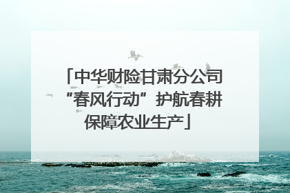 中华财险甘肃分公司“春风行动”护航春耕 保障农业生产