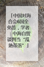 中国对海合会6国全免签，学者：中海自贸谈判当“瓜熟蒂落”