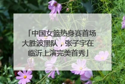 中国女篮热身赛首场大胜波黑队，张子宇在临沂上演完美首秀