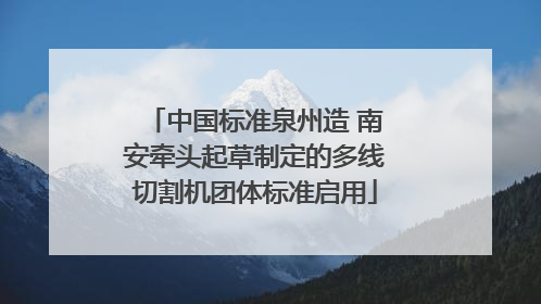 中国标准泉州造 南安牵头起草制定的多线切割机团体标准启用