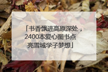 书香飘进高原深处，2400本爱心图书点亮雪域学子梦想