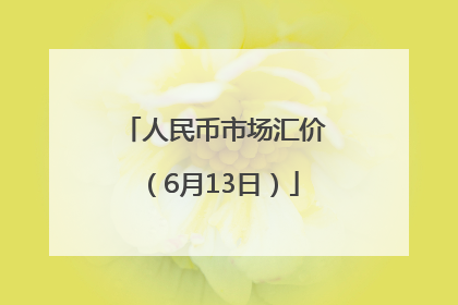 人民币市场汇价（6月13日）