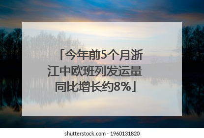今年前5个月浙江中欧班列发运量同比增长约8%