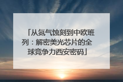 从氮气蚀刻到中欧班列：解密美光芯片的全球竞争力西安密码