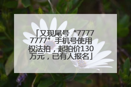 又现尾号“77777777”手机号使用权法拍，起拍价130万元，已有人报名