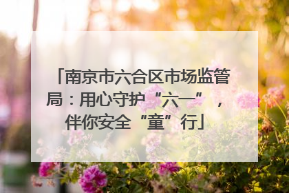 南京市六合区市场监管局：用心守护“六一”，伴你安全“童”行