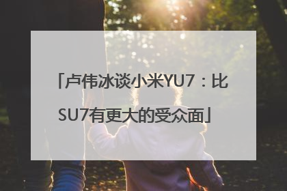 卢伟冰谈小米YU7：比SU7有更大的受众面