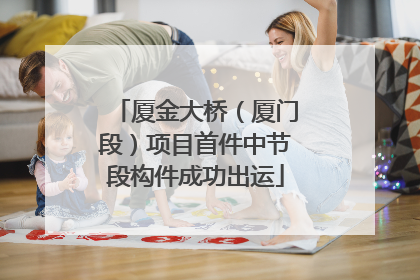 厦金大桥（厦门段）项目首件中节段构件成功出运