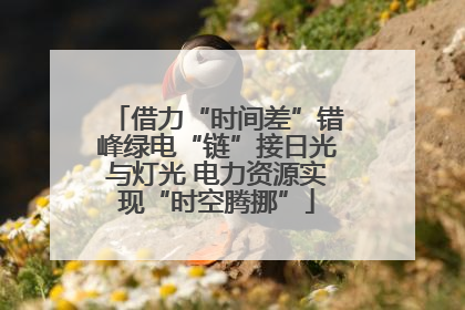 借力“时间差”错峰绿电“链”接日光与灯光 电力资源实现“时空腾挪”