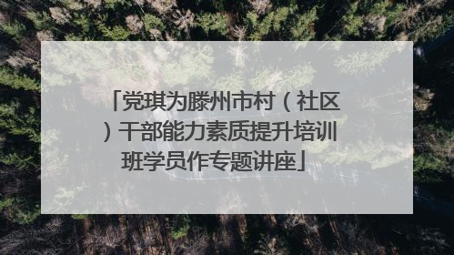 党琪为滕州市村（社区）干部能力素质提升培训班学员作专题讲座