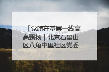 党旗在基层一线高高飘扬｜北京石景山区八角中里社区党委：用脚步丈量民生