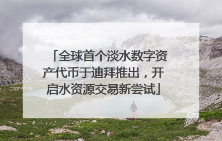 全球首个淡水数字资产代币于迪拜推出，开启水资源交易新尝试