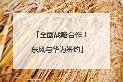全面战略合作！东风与华为签约