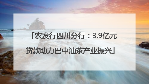 农发行四川分行：3.9亿元贷款助力巴中油茶产业振兴