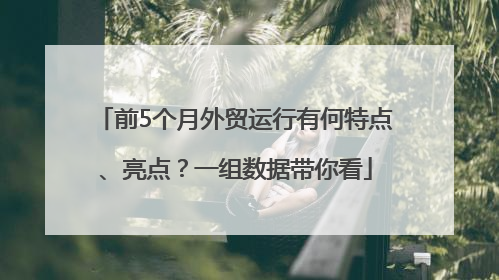 前5个月外贸运行有何特点、亮点？一组数据带你看