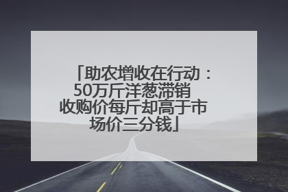 助农增收在行动：50万斤洋葱滞销 收购价每斤却高于市场价三分钱