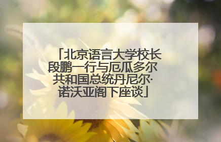 北京语言大学校长段鹏一行与厄瓜多尔共和国总统丹尼尔·诺沃亚阁下座谈